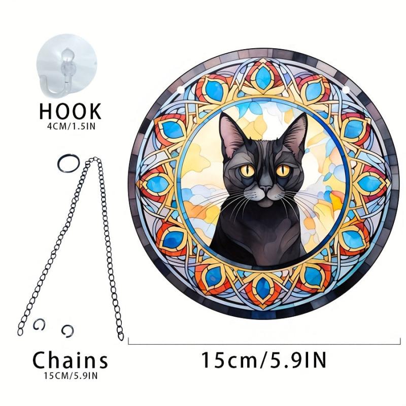 Acrylic Jewel Cat Scratch Sun Window Hanging Decorative Pendant
