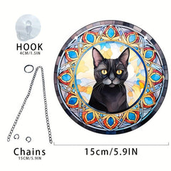 Acrylic Jewel Cat Scratch Sun Window Hanging Decorative Pendant