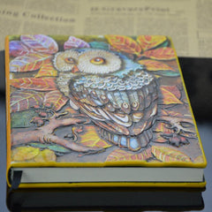 Vintage Owl A5 Embossed Journal Notepad Travel Planner School Office Gift