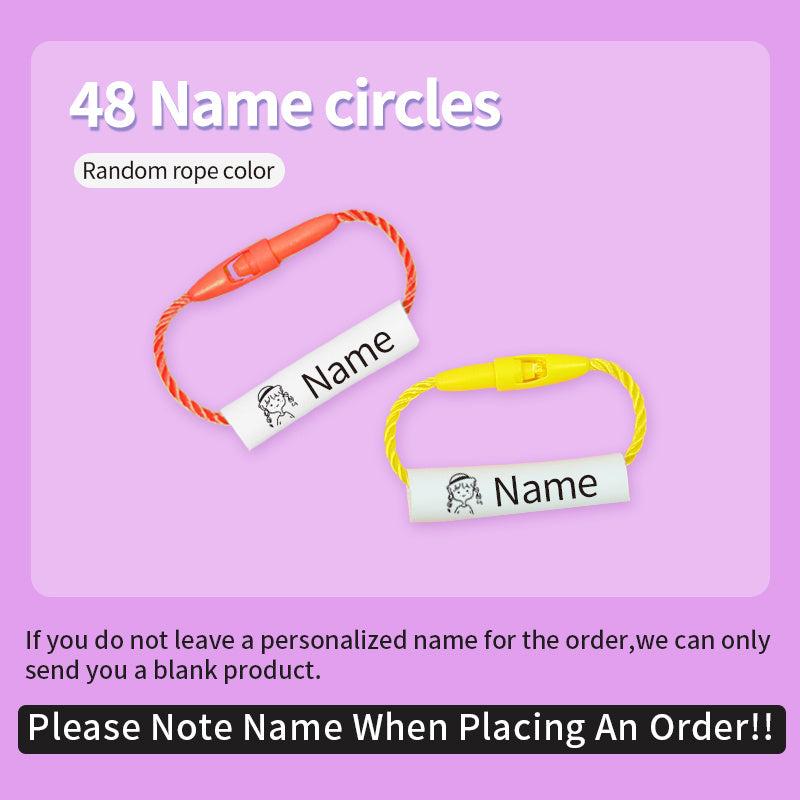 48pcs Custom Name Circle Buckle Reusable Waterproof Lanyard School Bag Shoes