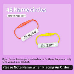 48pcs Custom Name Circle Buckle Reusable Waterproof Lanyard School Bag Shoes