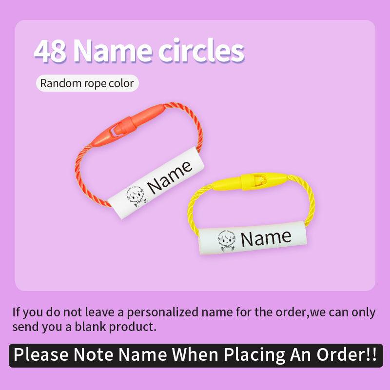 48pcs Custom Name Circle Buckle Reusable Waterproof Lanyard School Bag Shoes