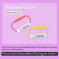 48pcs Custom Name Circle Buckle Reusable Waterproof Lanyard School Bag Shoes