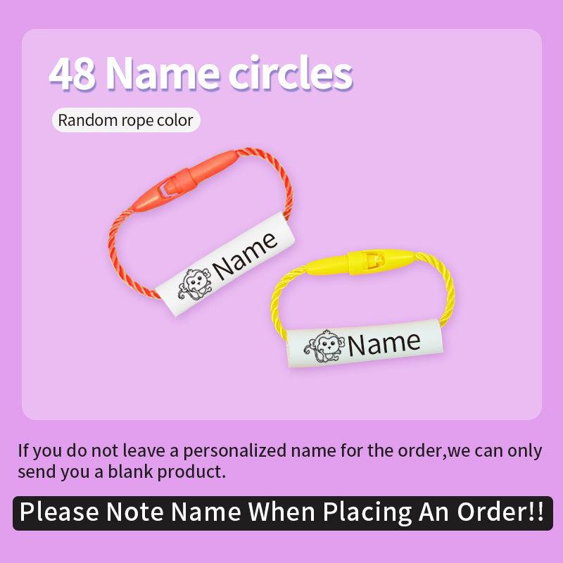 48pcs Custom Name Circle Buckle Reusable Waterproof Lanyard School Bag Shoes