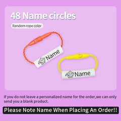 48pcs Custom Name Circle Buckle Reusable Waterproof Lanyard School Bag Shoes