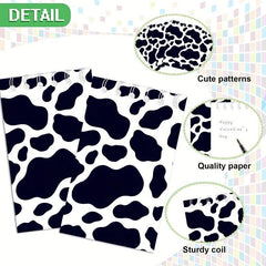 12 Pcs Cow Print Notebooks Farm Cow Themed Party Decoration