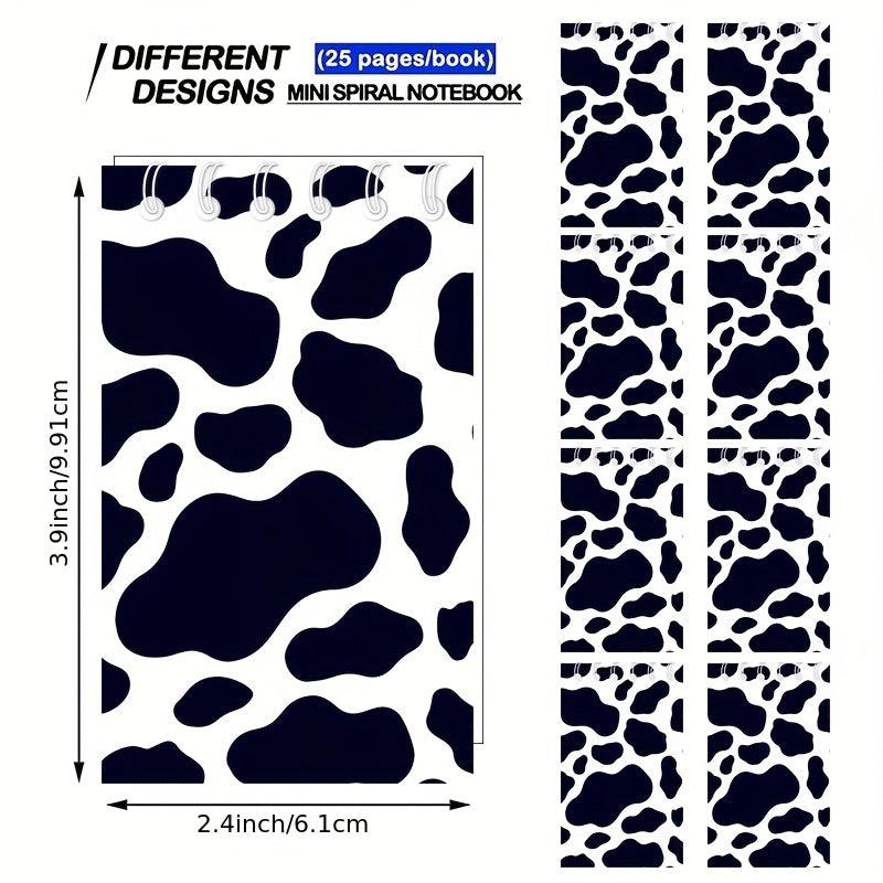 12 Pcs Cow Print Notebooks Farm Cow Themed Party Decoration