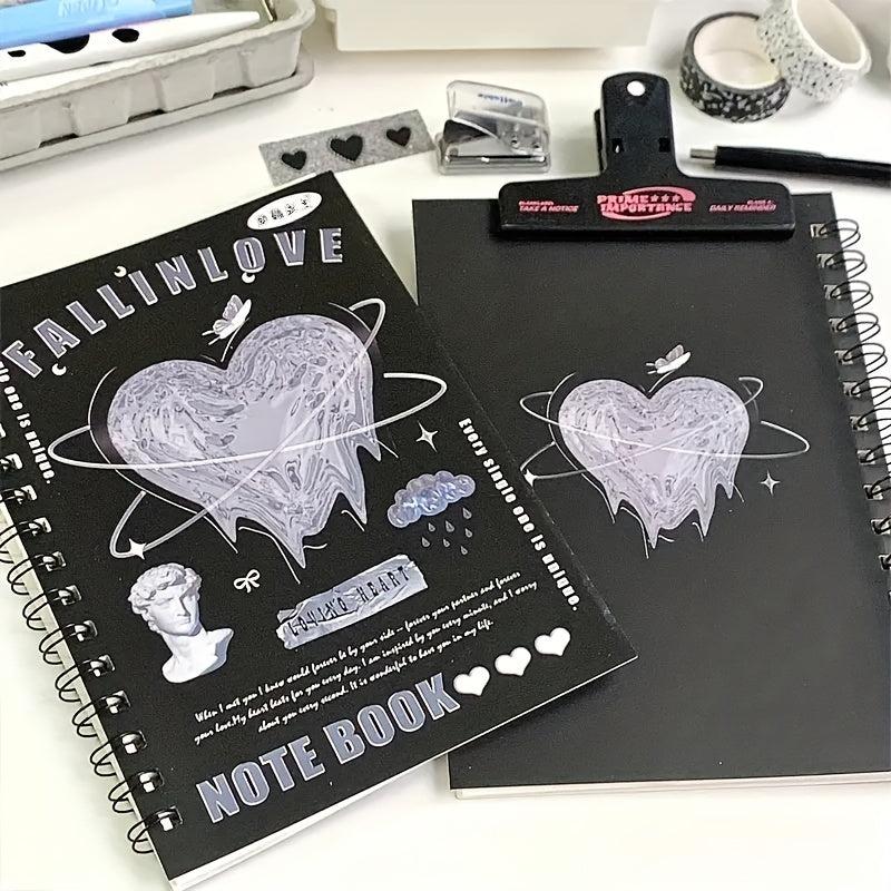 A5 Horizontal Line Notebook Butterfly Heart Cover