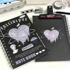 A5 Horizontal Line Notebook Butterfly Heart Cover