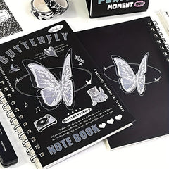 A5 Horizontal Line Notebook Butterfly Heart Cover