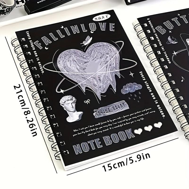 A5 Horizontal Line Notebook Butterfly Heart Cover