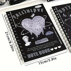 A5 Horizontal Line Notebook Butterfly Heart Cover