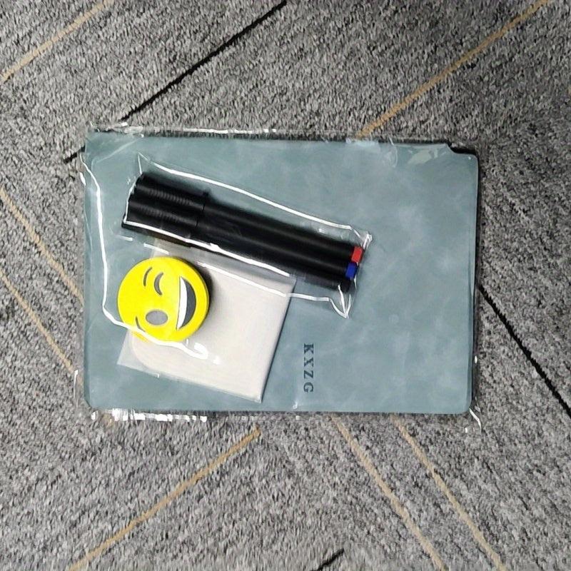 Erasable A5 Leather Notebook Set with Pen & Erasing Cloth