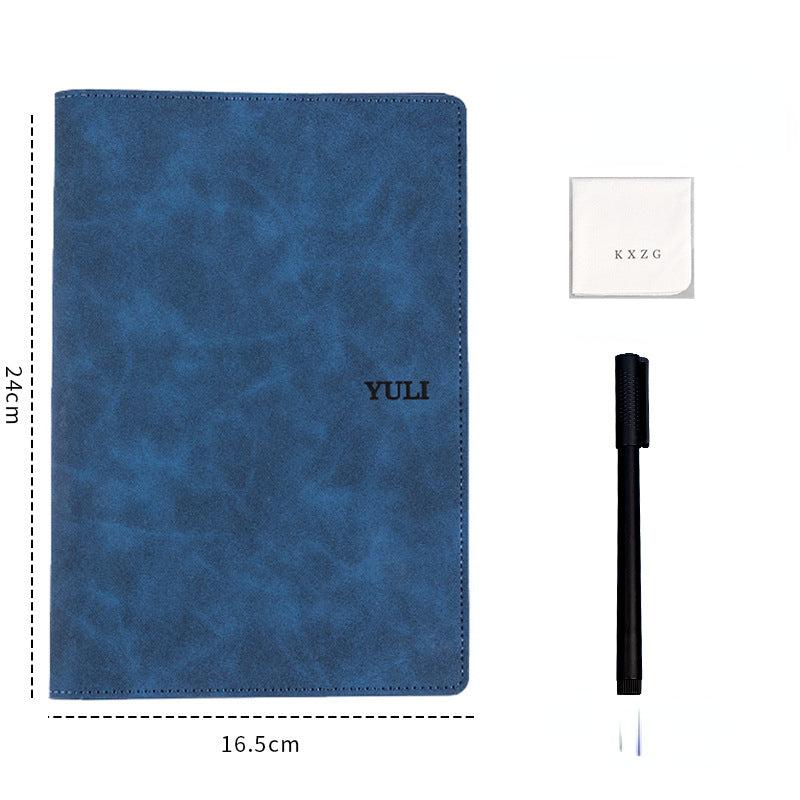 Erasable A5 Leather Notebook Set with Pen & Erasing Cloth