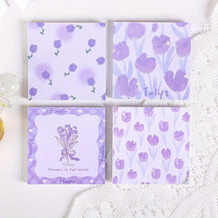 4pcs Flower Sticky Notes Set 200sheets Romantic Paper