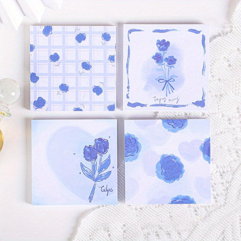 4pcs Flower Sticky Notes Set 200sheets Romantic Paper