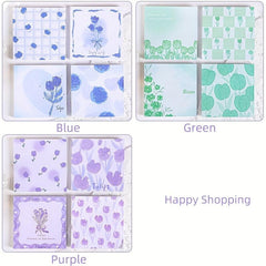 4pcs Flower Sticky Notes Set 200sheets Romantic Paper