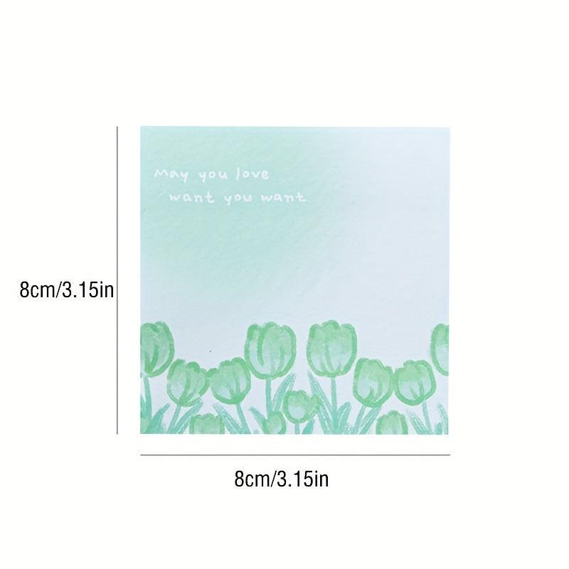 4pcs Flower Sticky Notes Set 200sheets Romantic Paper