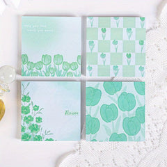 4pcs Flower Sticky Notes Set 200sheets Romantic Paper