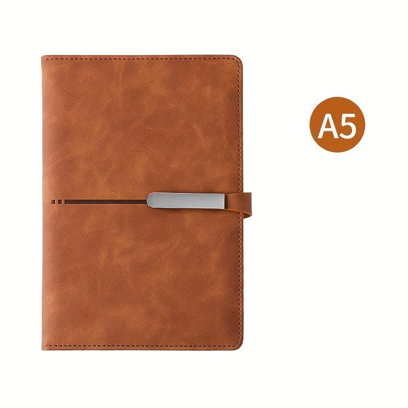 A5 PU Leather Notebook with Dual Clasp & Pen Holder