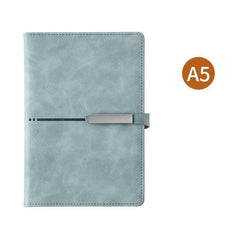 A5 PU Leather Notebook with Dual Clasp & Pen Holder