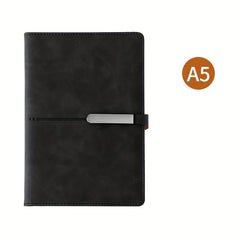 A5 PU Leather Notebook with Dual Clasp & Pen Holder