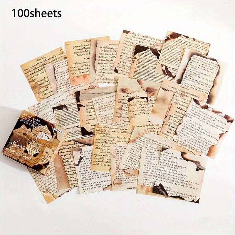 Vintage Style Self-adhesive Sticky Notes 100pcs Office & School Stationery