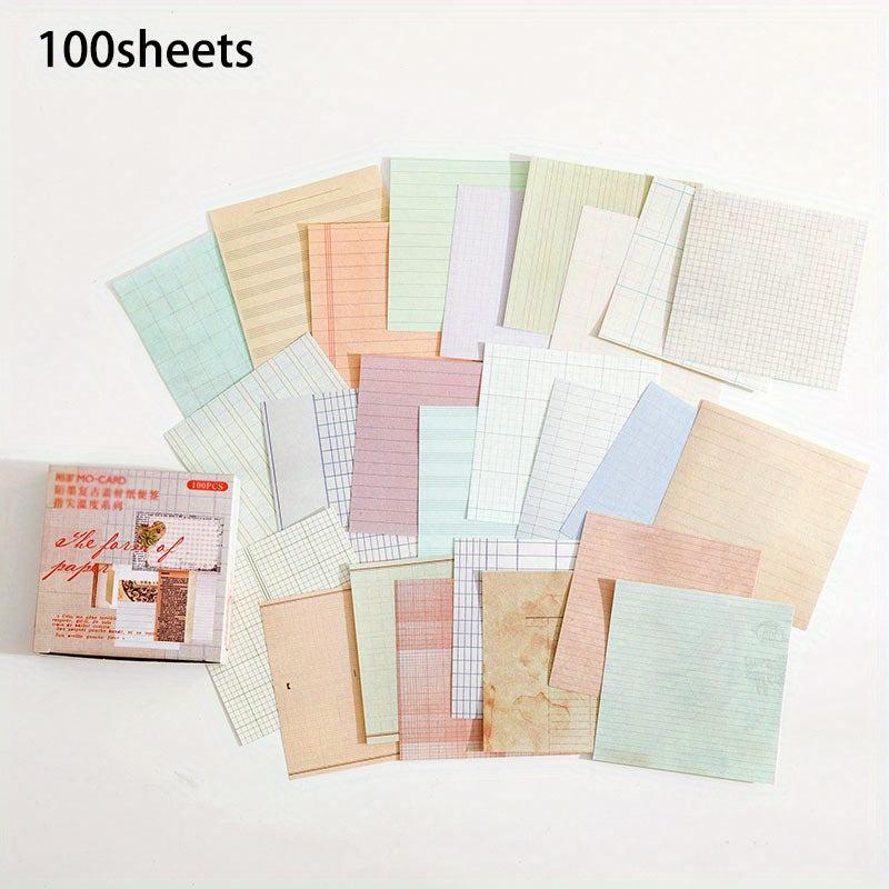 Vintage Style Self-adhesive Sticky Notes 100pcs Office & School Stationery