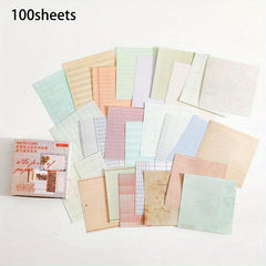 Vintage Style Self-adhesive Sticky Notes 100pcs Office & School Stationery