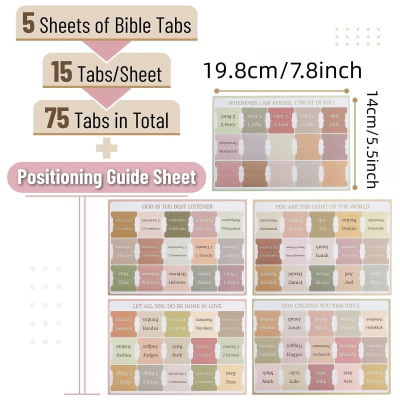 Bible Tabs 75 Laminated Tabs For Study Bible