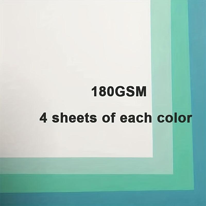 16pcs A4 Teal Macarons Cards 21x27cm 180GSM