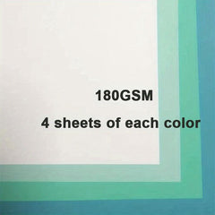 16pcs A4 Teal Macarons Cards 21x27cm 180GSM