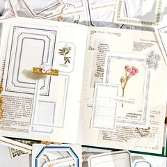 50pcs Vintage Poetry Material Paper Collage Cards Junk Journal Planner