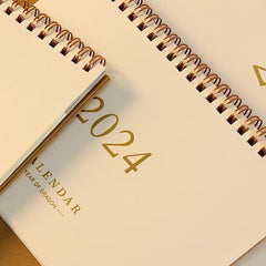 Beige Paper Bronzing Font Calendar School Office Decoration Notepad Desk