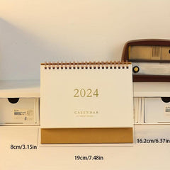 Beige Paper Bronzing Font Calendar School Office Decoration Notepad Desk