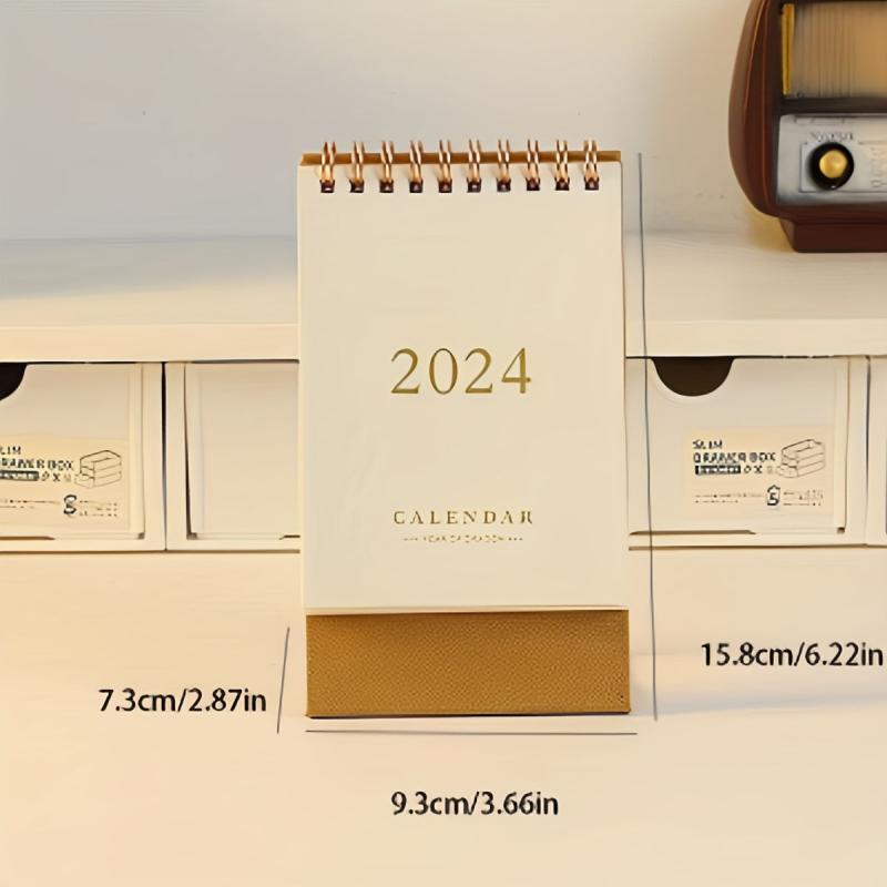 Beige Paper Bronzing Font Calendar School Office Decoration Notepad Desk