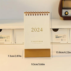 Beige Paper Bronzing Font Calendar School Office Decoration Notepad Desk