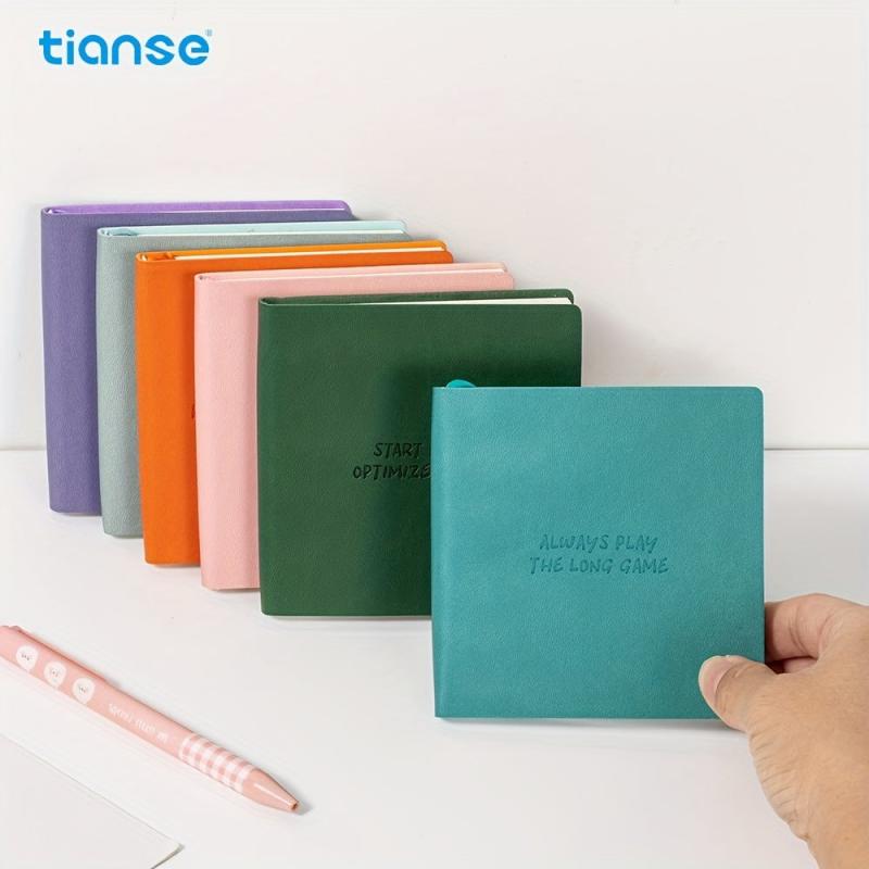 TIANSE Pocket Journal Notebook 192 Grid Inner Pages 10.16x10.16cm