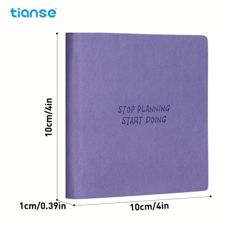 TIANSE Pocket Journal Notebook 192 Grid Inner Pages 10.16x10.16cm