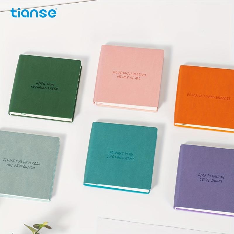 TIANSE Pocket Journal Notebook 192 Grid Inner Pages 10.16x10.16cm