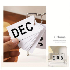 Metal Calendar Ornament Flip Page Small Desk Calendar Decoration