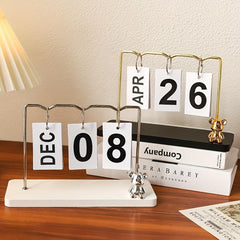 Metal Calendar Ornament Flip Page Small Desk Calendar Decoration