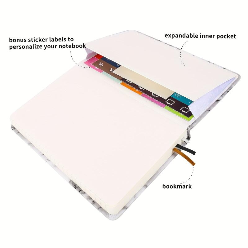 SULIRUN1981 A5 Grid Notebook 120gsm Thick Paper Elastic Tape Pen Insert