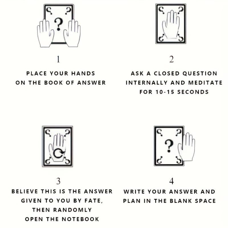 4 Answer Book Notebook - Find Your Answer, Guide Your Way, Inner Destiny, Magic