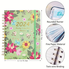 A5 Monthly Planner Jan-Dec Daily & Weekly Agenda