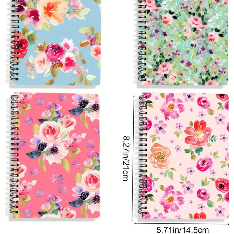 A5 Colorful Floral Pattern Notebook Hardcover Coil Book