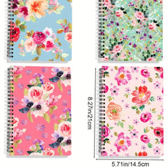 A5 Colorful Floral Pattern Notebook Hardcover Coil Book
