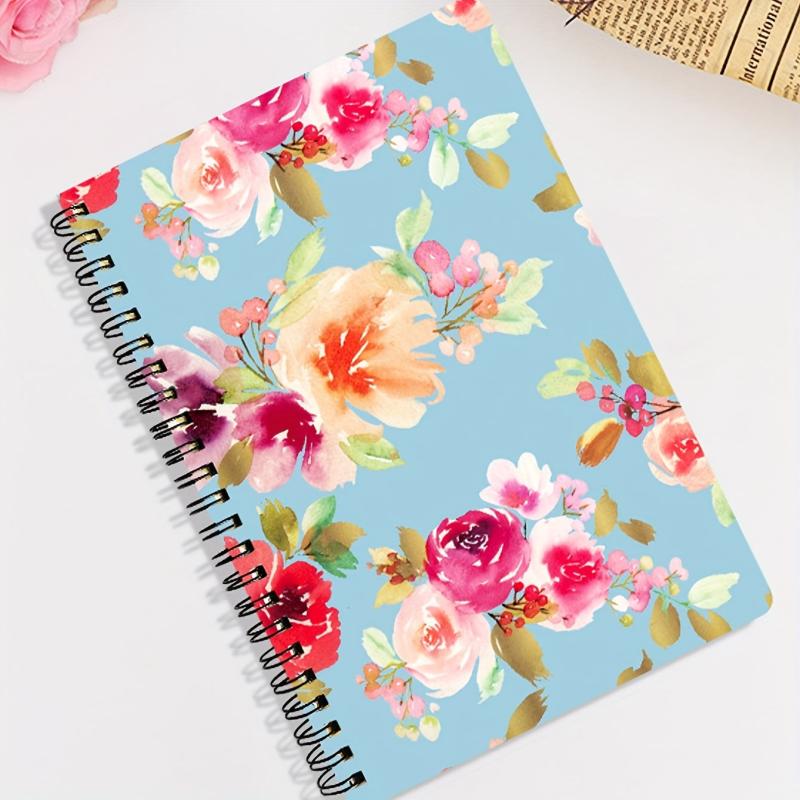 A5 Colorful Floral Pattern Notebook Hardcover Coil Book