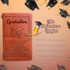 Inspirational Graduation Journal Leather Notebook Unisex
