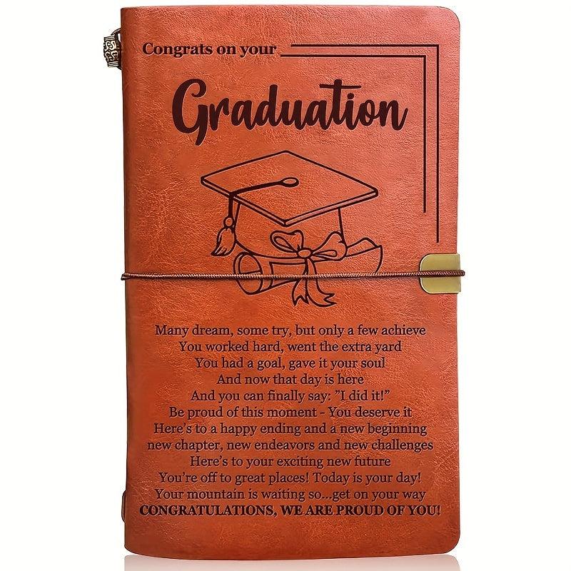 Inspirational Graduation Journal Leather Notebook Unisex